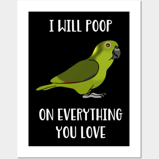 Yellow Naped Amazon Parrot Will poop on everything you love Posters and Art